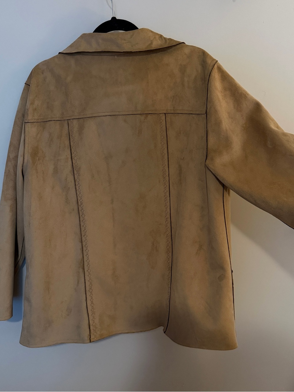 Alfred Dunner Tan Suede Button-Front Jacket - Picture 5 of 7